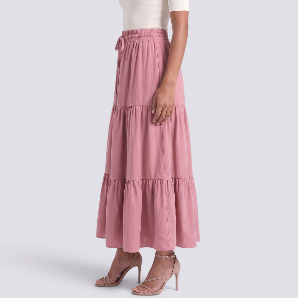 Falda Larga Mujer Elegante con Volantes