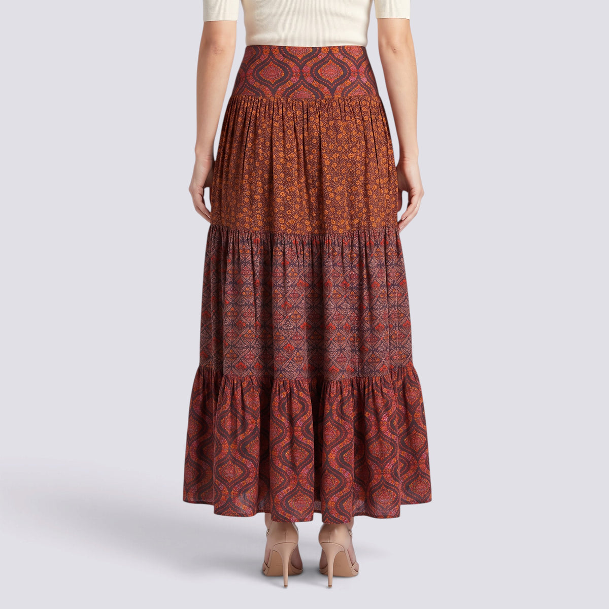 Falda Larga Mujer Boho Estampada