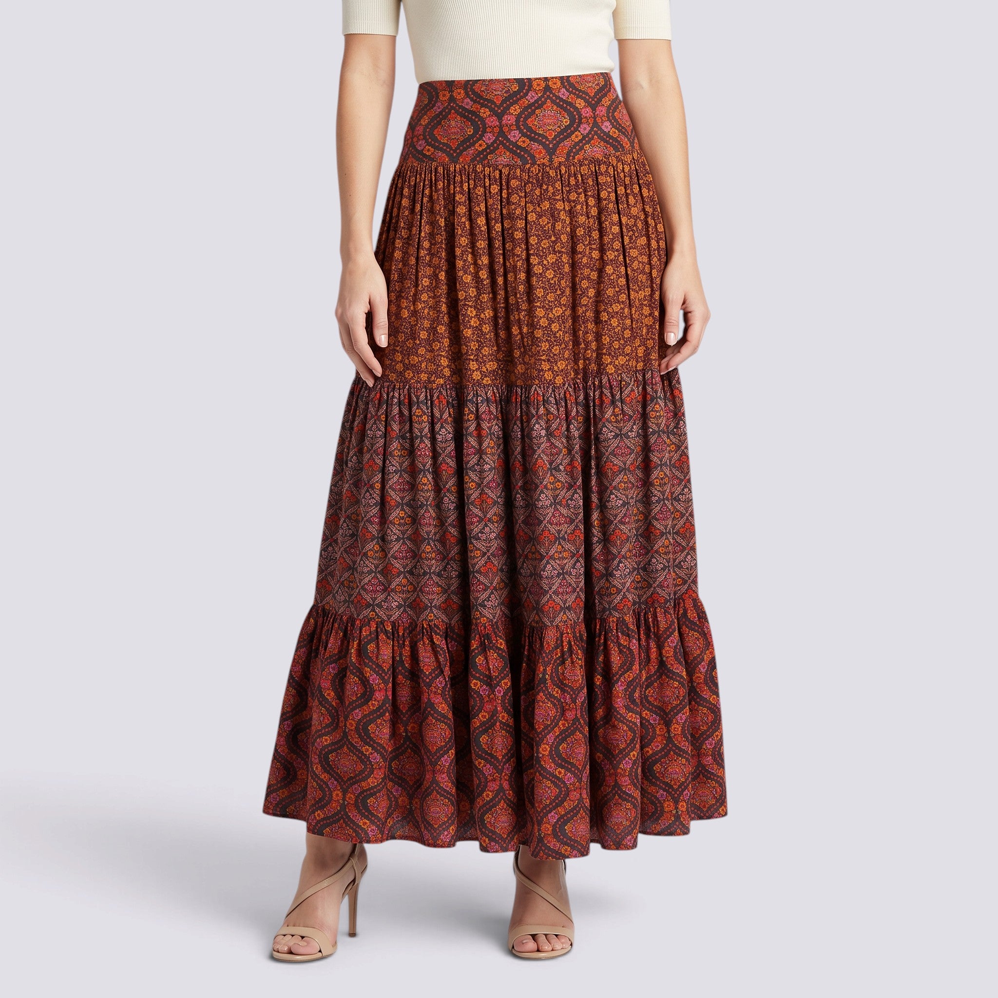 Falda Larga Mujer Boho Estampada