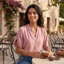 Blusa Mujer V Cuello Verano Elegante - lifestyle café