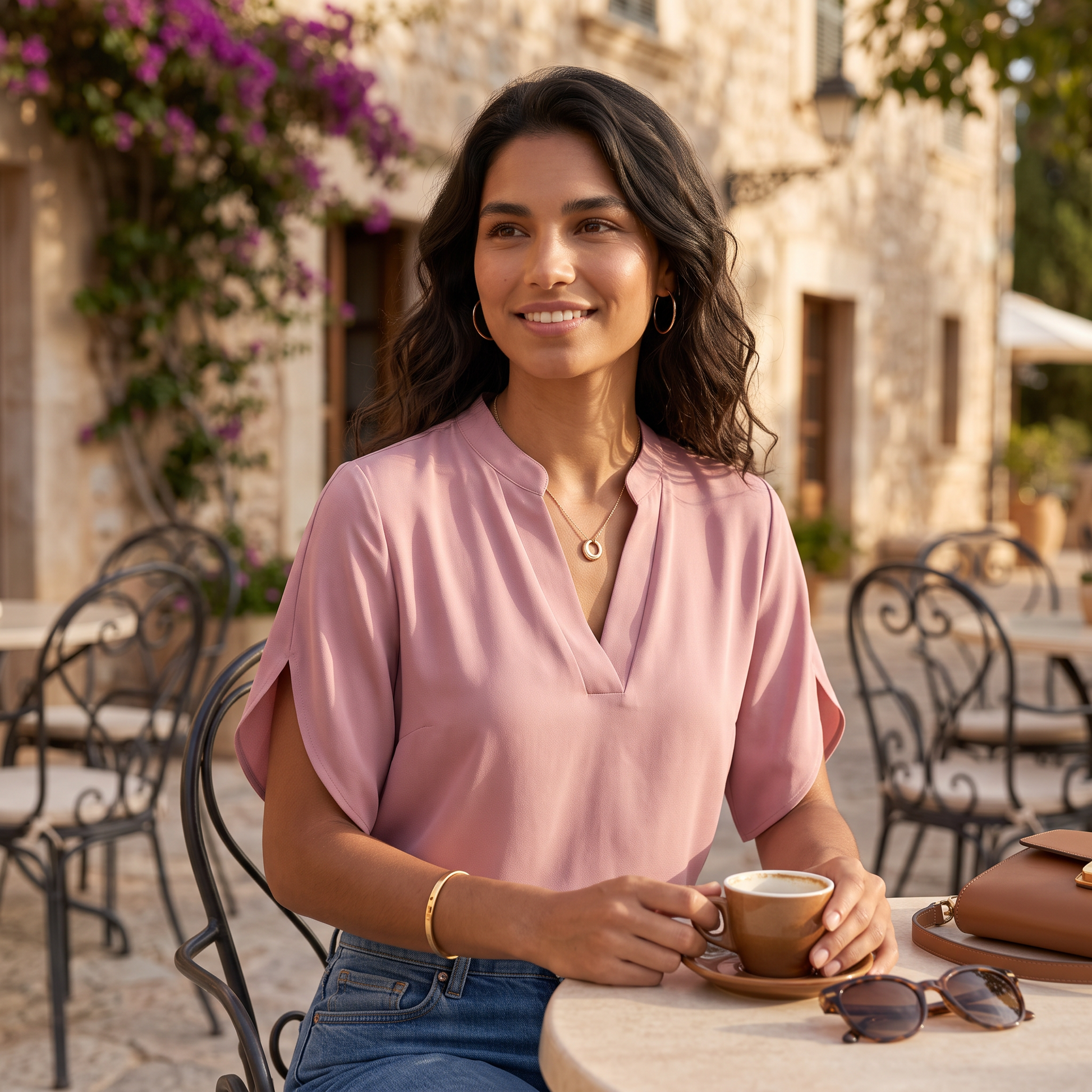 Blusa Mujer V Cuello Verano Elegante - lifestyle café