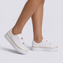 Zapatillas mujer blancas con plataforma, vista lateral