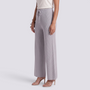 Pantalón Punto Ancho Mujer Cintura Alta - Gris - Lateral