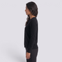 Cárdigan lana mujer cuello redondo - Negro - vista lateral