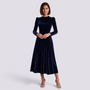 Vestido Terciopelo Azul Marino Frontal