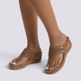Sandalias Chancla Cuña Mujer Antideslizante - Camel - Frontal