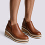 Botines Planos con Cremallera Lateral Mujer - Marrón - Vista Frontal
