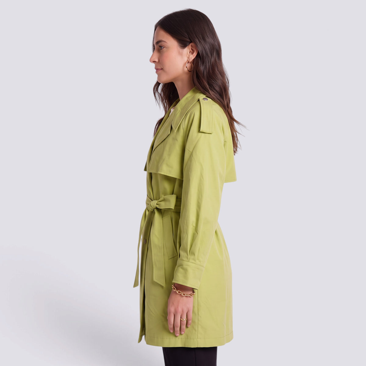 Chaleco Gabardina Mujer con Cinturón