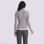 Jersey canale mujer cuello alto - Gris - vista trasera