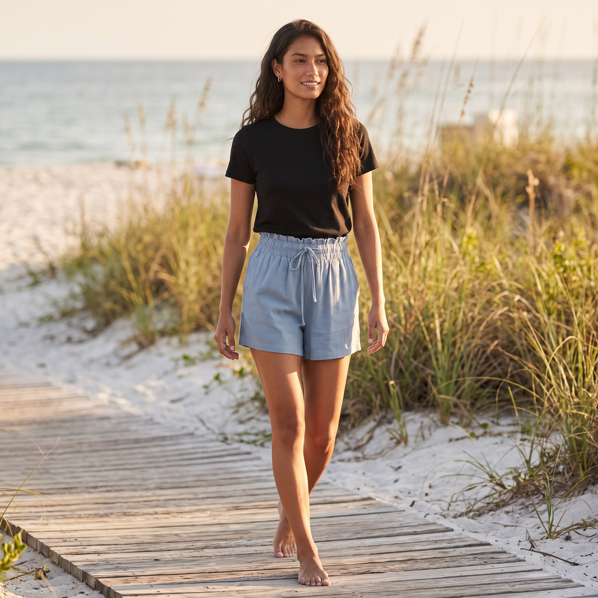 Pantalones Cortos Mujer Verano Cintura Elástica - lifestyle