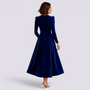 Vestido Terciopelo Azul Zafiro Espalda
