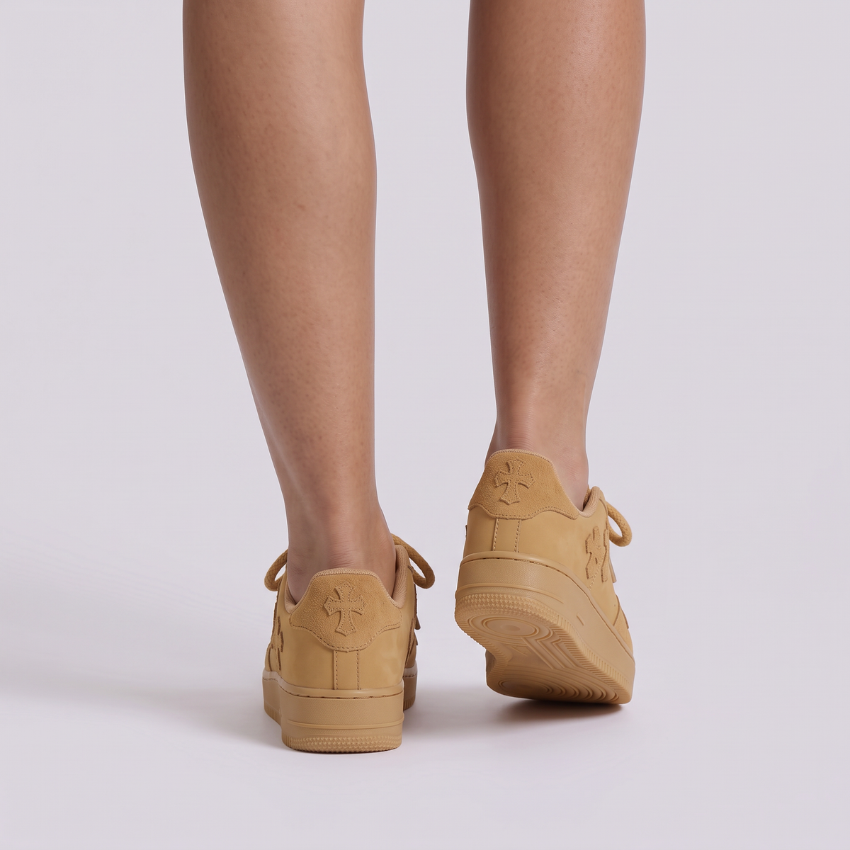 Zapatillas deportivas mujer efecto ante con cruces, vista trasera