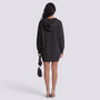 Vestido Punto Capucha Oversize Mujer Manga Larga - Negro - Espalda