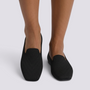 Mocasines Planos de Punto Mujer Negro - vista frontal