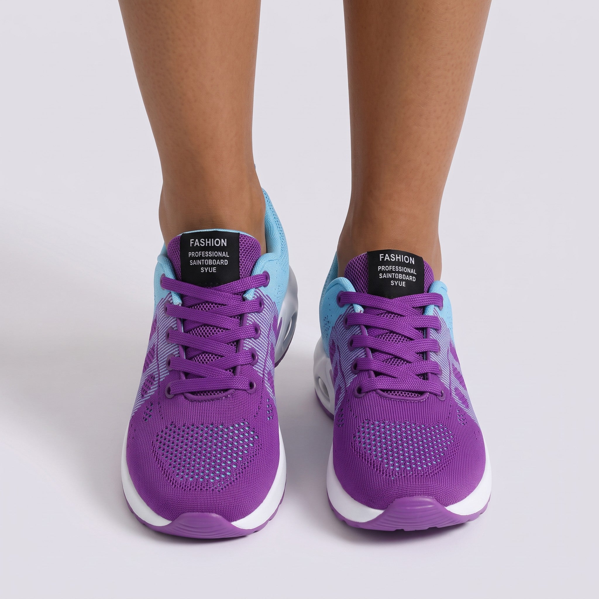 Zapatillas deportivas de mujer de malla, color Púrpura, vista frontal