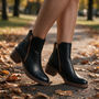 Botines Chelsea de Tacón Grueso Mujer - Estilo de vida otoño