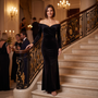 Vestido Terciopelo Mujer Escote Bardot - Negro - Lifestyle