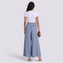 Pantalón Palazzo Mujer Cordón Ajustable - Azul Celeste - Vista Trasera