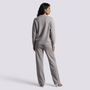 Conjunto Punto Mujer Pantalón Recto - Gris espalda