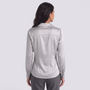 Blusa Satinada Mujer Cuello Drapeado - Gris - Espalda