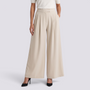 Pantalón Palazzo Plisado Mujer - Albaricoque - Frontal