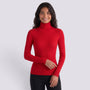Jersey canale mujer cuello alto - Rojo - vista frontal