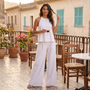 Conjunto Mujer Pantalón Ancho Top Halter - lifestyle