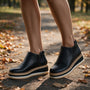 Botines Planos con Cremallera Lateral Mujer - Estilo de vida otoño