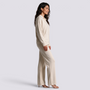 Conjunto Punto Mujer Pantalón Recto - Beige lateral