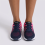 Zapatillas deportivas de mujer de malla, color Azul Marino y Fucsia, vista frontal