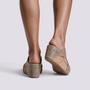 Sandalias de Plataforma Cuña Punta Abierta Mujer - Beige - Vista Trasera