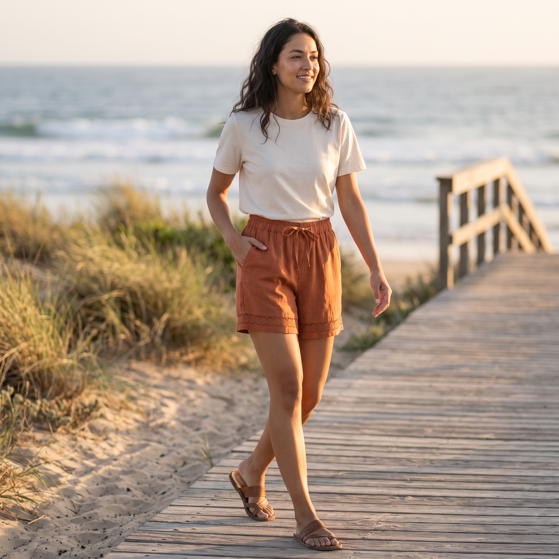 Pantalones Cortos Mujer Verano Lino - lifestyle