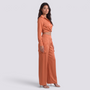 Conjunto Cruzado Mujer Pantalón Palazzo - Naranja Side