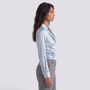 Blusa Satinada Mujer Cuello Drapeado - Azul - Lateral