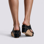 Sandalias de Plataforma Cuña Punta Abierta Mujer - Negro - Vista Trasera