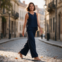 Conjunto Top Calado Pantalón Ancho Mujer - Lifestyle