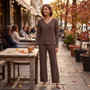 Conjunto Punto Mujer Pantalón Ancho - Estilo de vida otoño