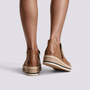 Botines Planos con Cremallera Lateral Mujer - Caqui - Vista Trasera