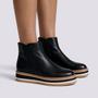 Botines Planos con Cremallera Lateral Mujer - Negro - Vista Lateral