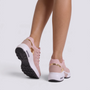 Zapatillas deportivas chunky mujer rosas con suela de plataforma y paneles calados, vista trasera