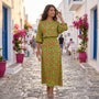 Conjunto Estampado Top y Falda Mujer - Verde y Rojo - lifestyle