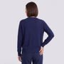 Cárdigan punto mujer cuello redondo azul marino - vista trasera