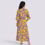 Conjunto Estampado Top y Falda Mujer - Morado y Amarillo - back
