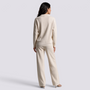 Conjunto Punto Mujer Pantalón Recto - Beige espalda