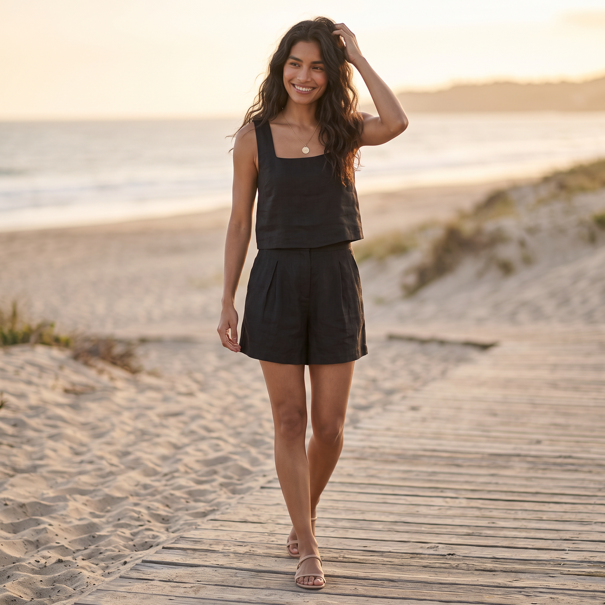 Conjunto de Lino Short y Top Mujer - lifestyle