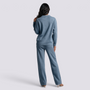 Conjunto Punto Mujer Pantalón Recto - Azul Claro espalda