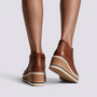 Botines Planos con Cremallera Lateral Mujer - Marrón - Vista Trasera