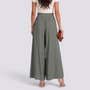 Pantalón Palazzo Mujer Cordón Ajustable - Verde Salvia - Vista Trasera