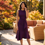 Vestido Largo Mujer Lazo Escote Redondo - Lifestyle