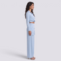 Conjunto Cruzado Mujer Pantalón Palazzo - Azul Cielo Side